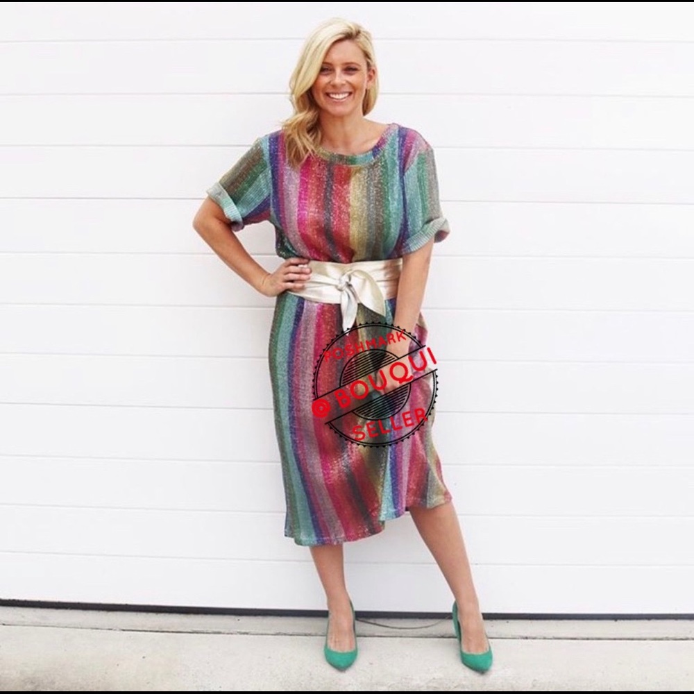 BLOGGERS FAV ZARA RAINBOW SEQUINS DRESS - Picture 8 of 8
